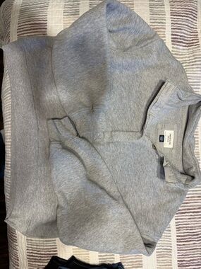 American Eagle Light Gray Half-Zip Pullover
